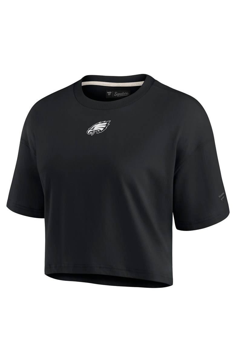 Fanatics Signature Women's Fanatics Black Philadelphia Eagles Elements Super Soft Boxy Cropped T-Shirt, Alternate, color, 
