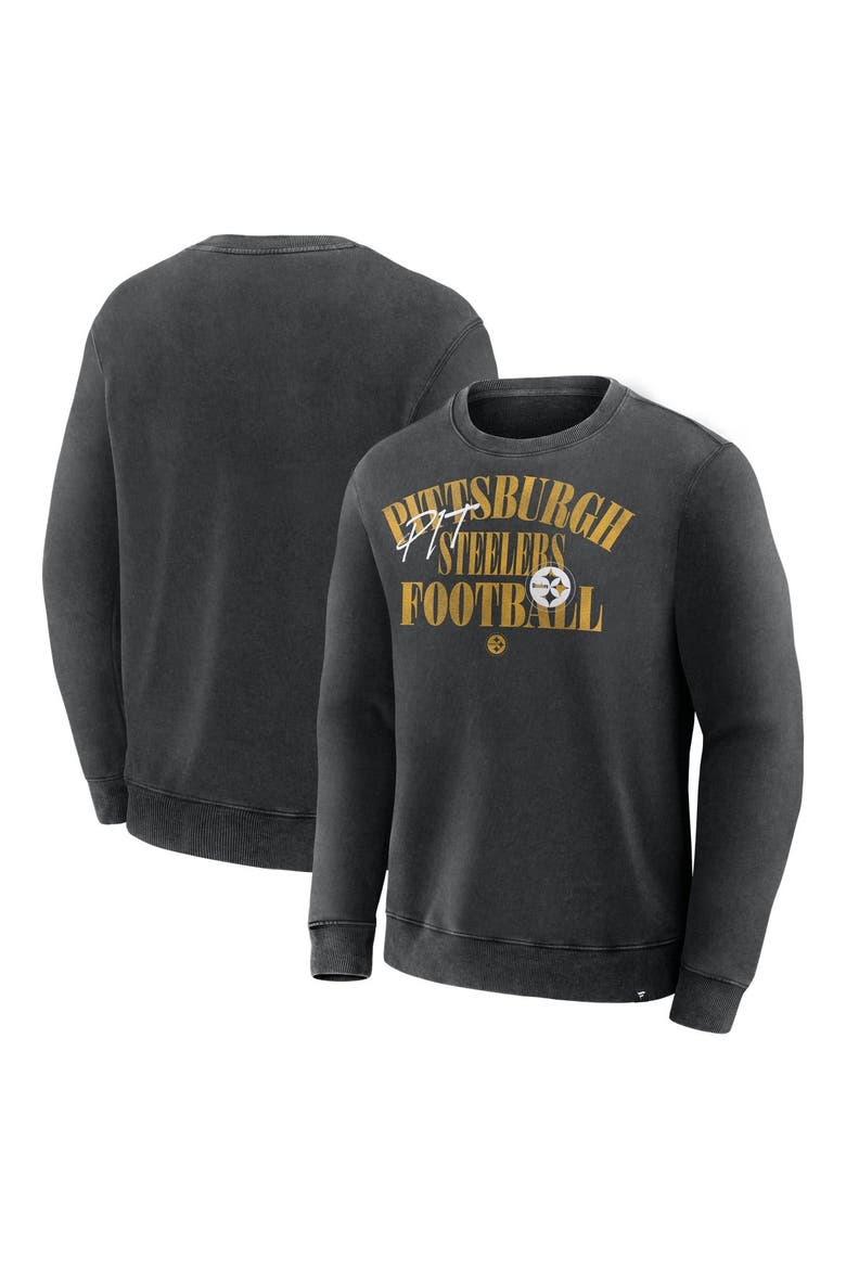 Men's Fanatics Black Pittsburgh Steelers Halftime Lead Relaxed Heavyweight French Terry Sweatshirt, Main, color, Black