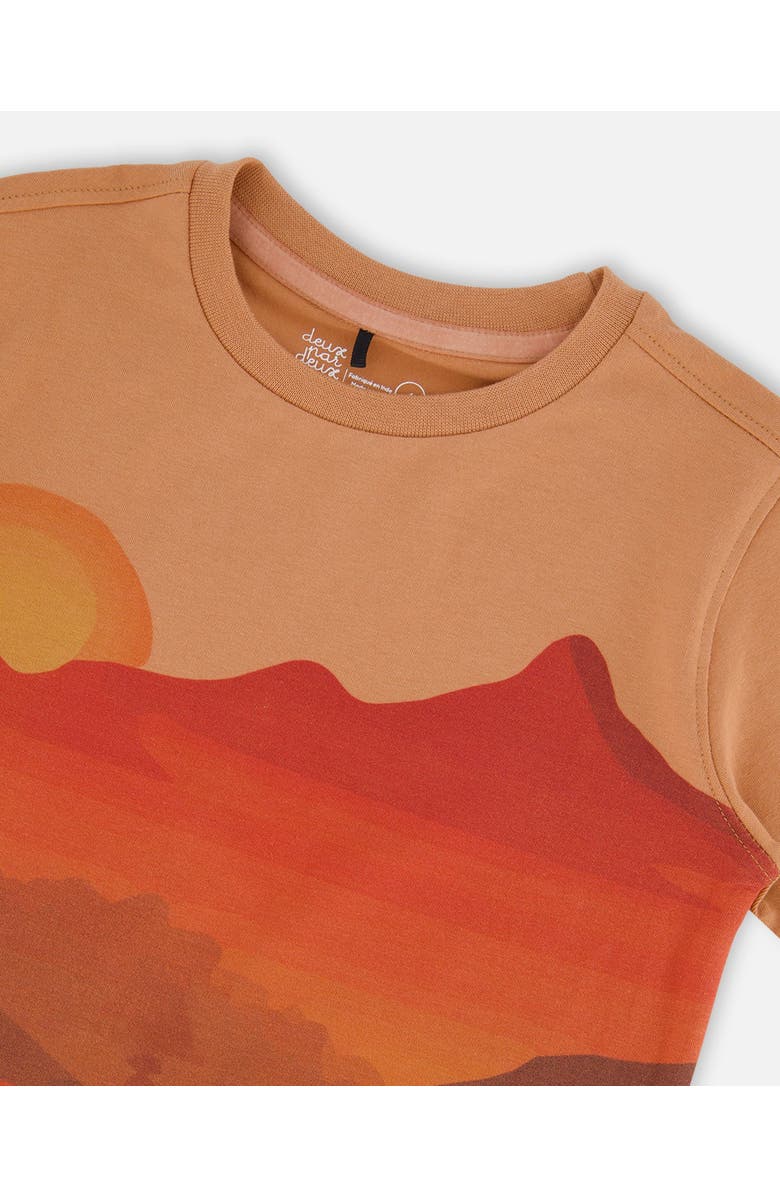 Deux par Deux Little Boy's Printed Organic Cotton Tee Orange Sunset, Alternate, color, 
