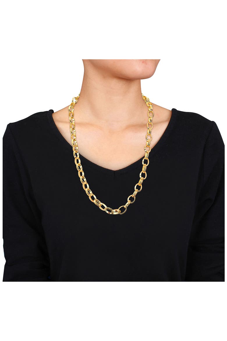 Men's Rolo Link Chain Necklace, Alternate, color, YELLOW