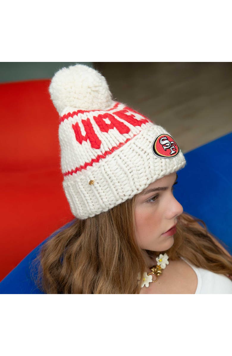Lele Sadoughi White 49Ers Nfl Beanie With Yarn Pom Pom, Alternate, color, White 100