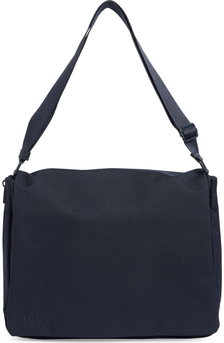 Béis The Expandable Messenger Tote, Main, color, Navy