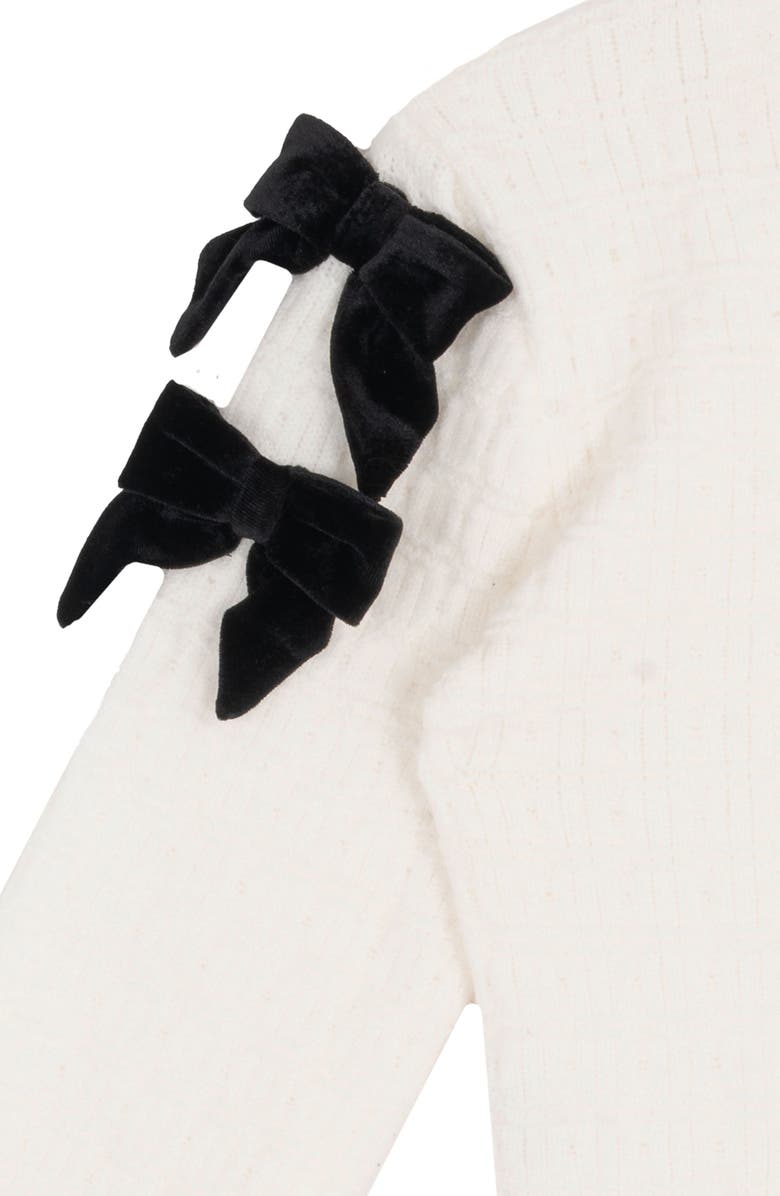 Rare Editions Kids' Bow Textured Sweater & Flared Leggings Set, Alternate, color, Ivory
