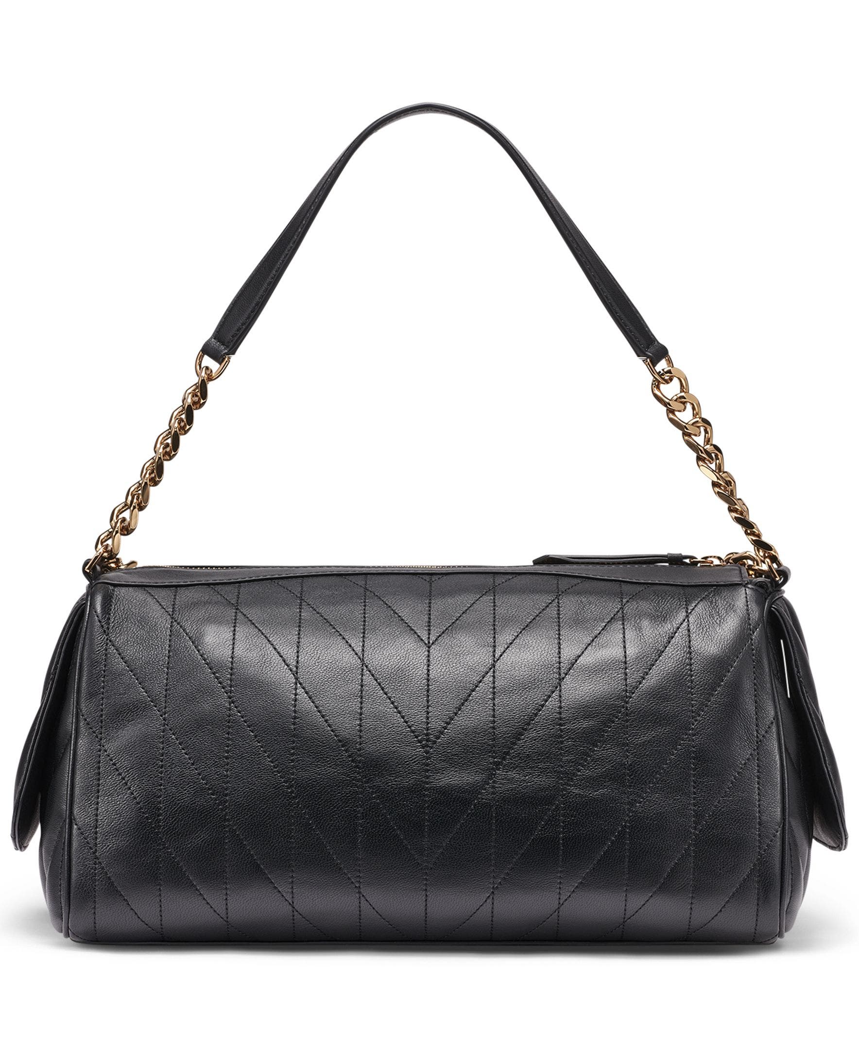 KARL LAGERFELD PARIS Lafayette Satchel, Alternate, color, Black/Gold