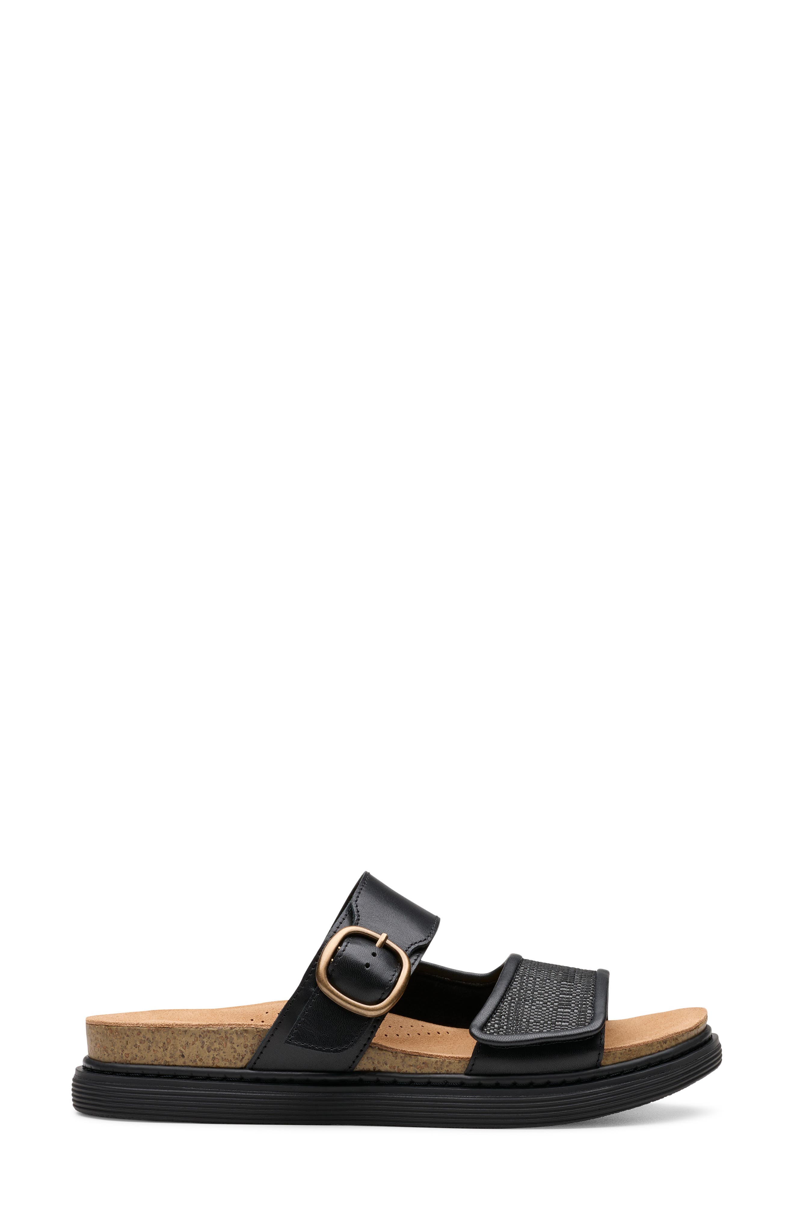 Clarks<sup>®</sup> Arwell Step Sandal, Alternate, color, Black Leather