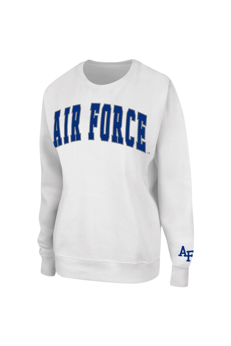 Women's Colosseum White Air Force Falcons Campanile Pullover Sweatshirt, Alternate, color, White