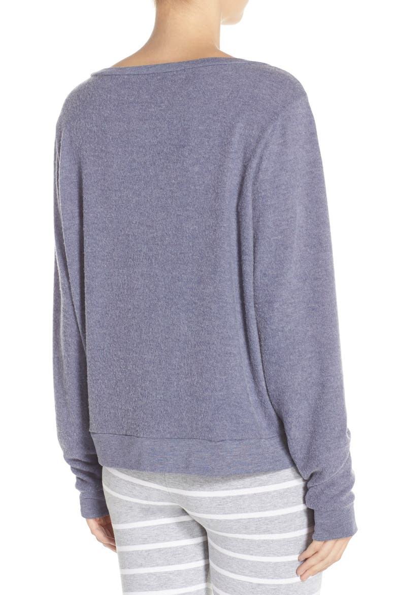 Brushed Hacci Sweatshirt, Alternate, color, NAVY DUSK SOLID