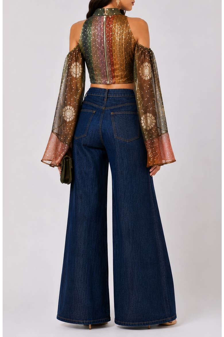 Diana Embroidered Georgette Top, Alternate, color, GREEN