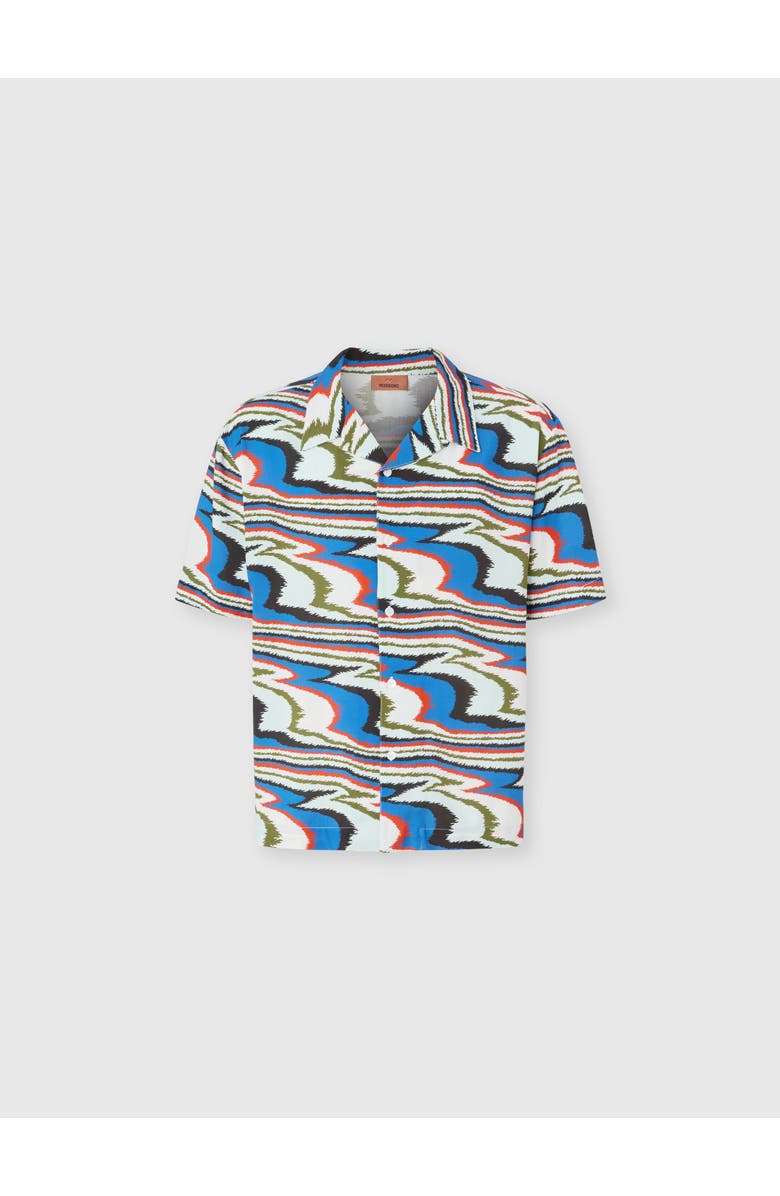 UM Bowling Shirt In Viscose With Flame Print, Main, color, Multicoloured