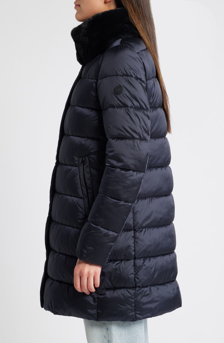 Save The Duck Dalea Water Repellent Puffer Coat with Faux Fur Collar, Alternate, color,