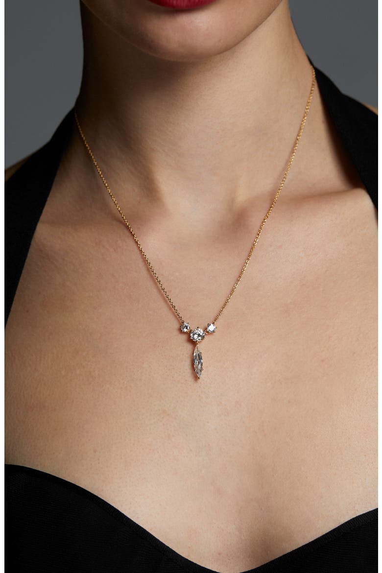Beatrix Mixed Cubic Zirconia Y-Necklace, Alternate, color, GOLD