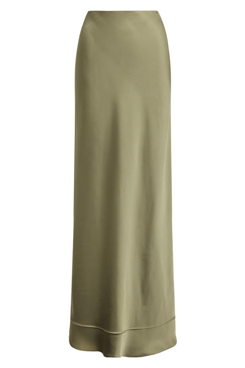 Satin Maxi Skirt, Alternate, color, LIGHT AGAVE GREEN