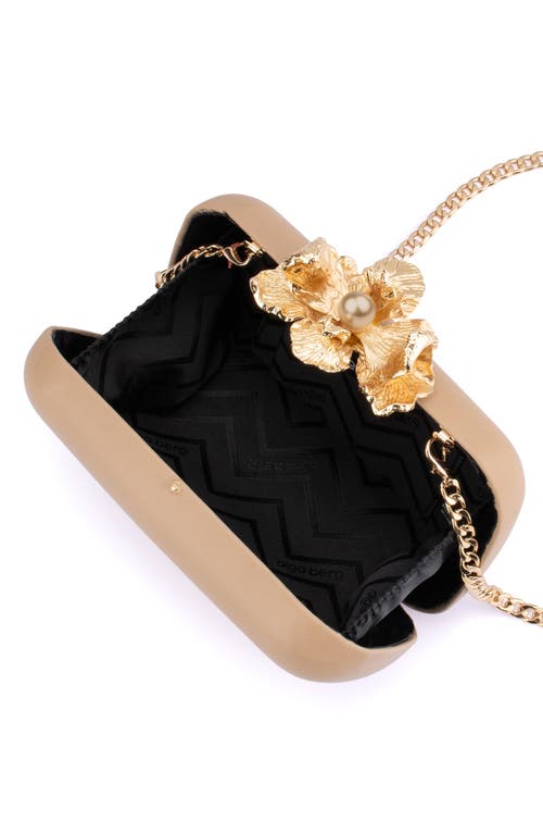 Olga Berg Adele Orchid Lock Frame Clutch In Natural