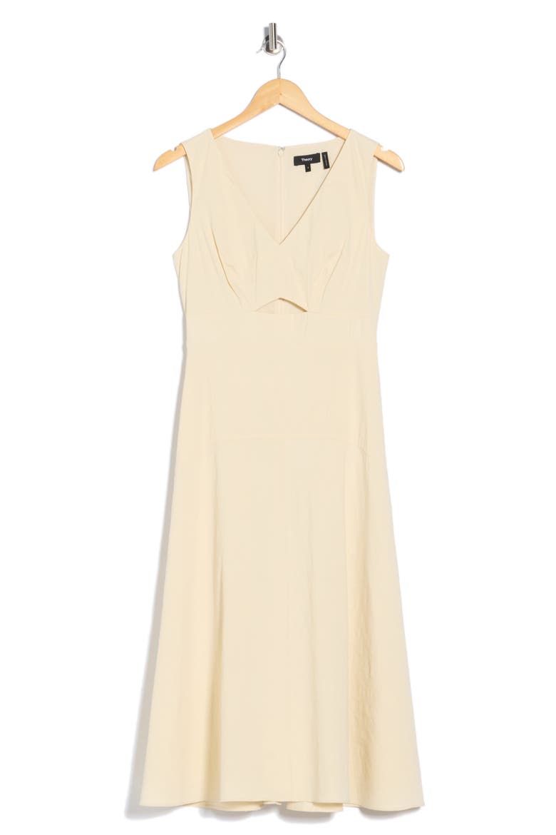 Cutout Linen Blend Dress, Alternate, color, LIGHT LINEN