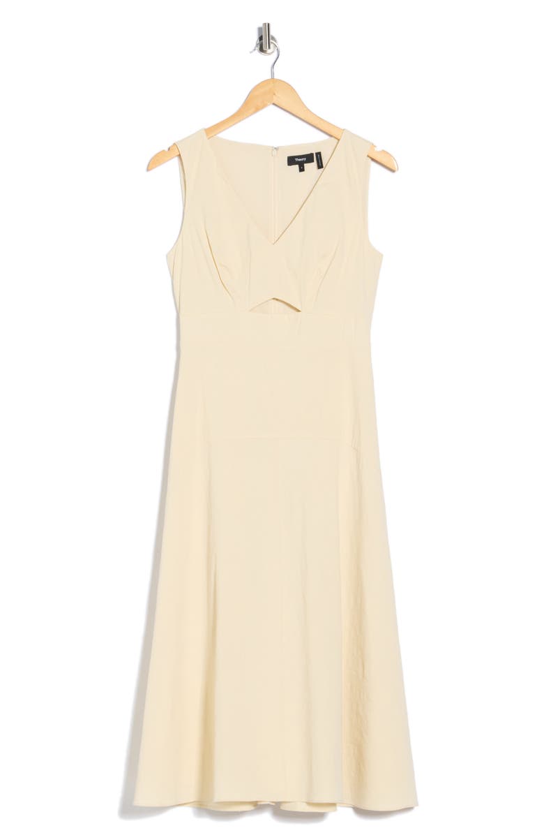 Theory Cutout Linen Blend Dress, Main, color, Light Linen