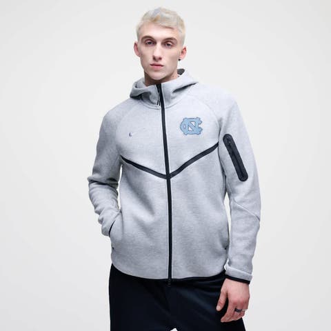 Men
s Nike Heather Gray North Carolina Tar Heels Tech Fleece Full-Zip Windrunner Hoodie