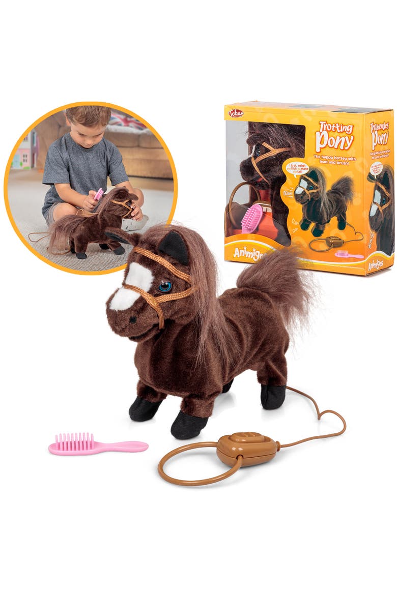 Animigos Trotting Pony Interactive Plush Toy, Alternate, color, Multicolored