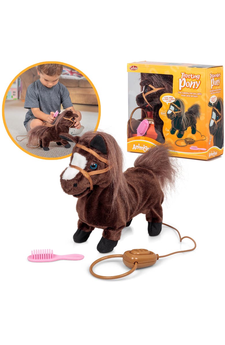 Tobar Animigos Trotting Pony Interactive Plush Toy, Alternate, color, Multicolored