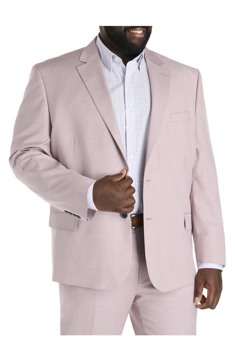 Oak Hill by DXL Big & Tall Jacket-Relaxer Textured Suit Jacket, Main, color, Dusty Rose