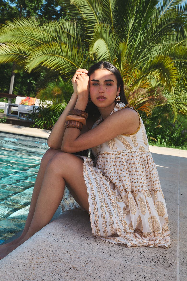 Sofie Short Dress, Alternate, color, Beige Indienne