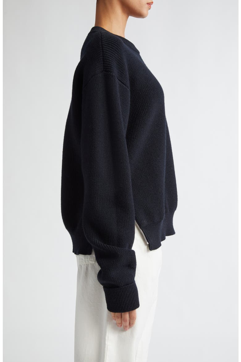 Side Zip Wool Sweater, Alternate, color, NAVY