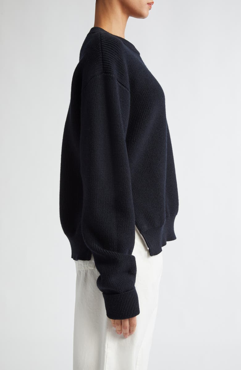Jil Sander Side Zip Wool Sweater, Alternate, color,