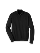 Paul Fredrick Silk Cotton Cashmere Quarter Zip Mock Neck Sweater