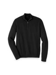 Paul Fredrick Silk Cotton Cashmere Quarter Zip Mock Neck Sweater
