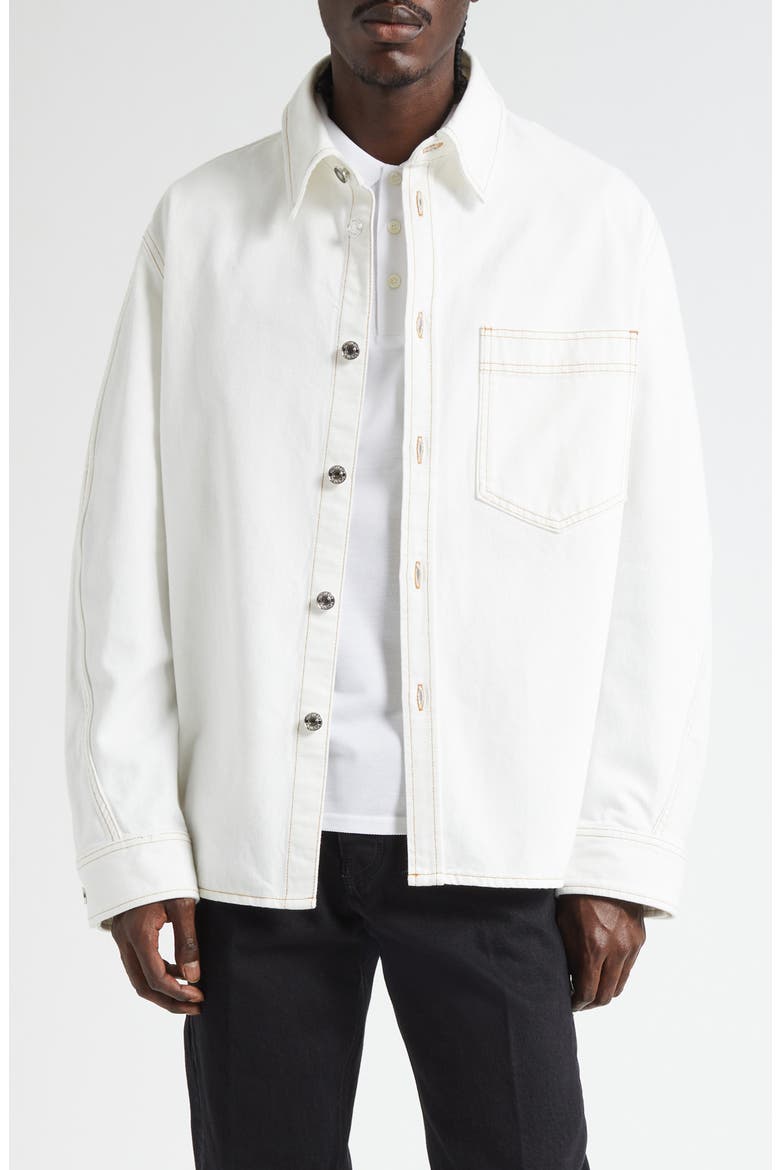Denim Overshirt, Main, color, WHITE