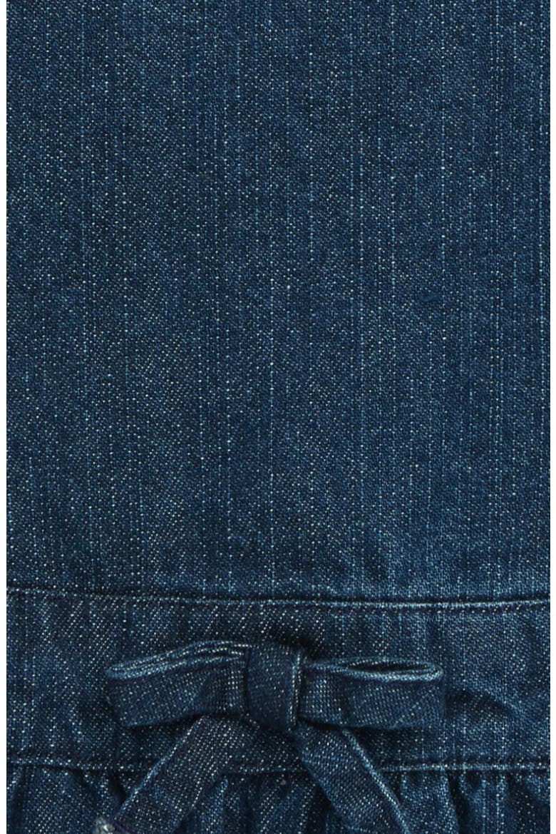 Organic Denim Ruffle Bubble Romper, Alternate, color, INDIGO