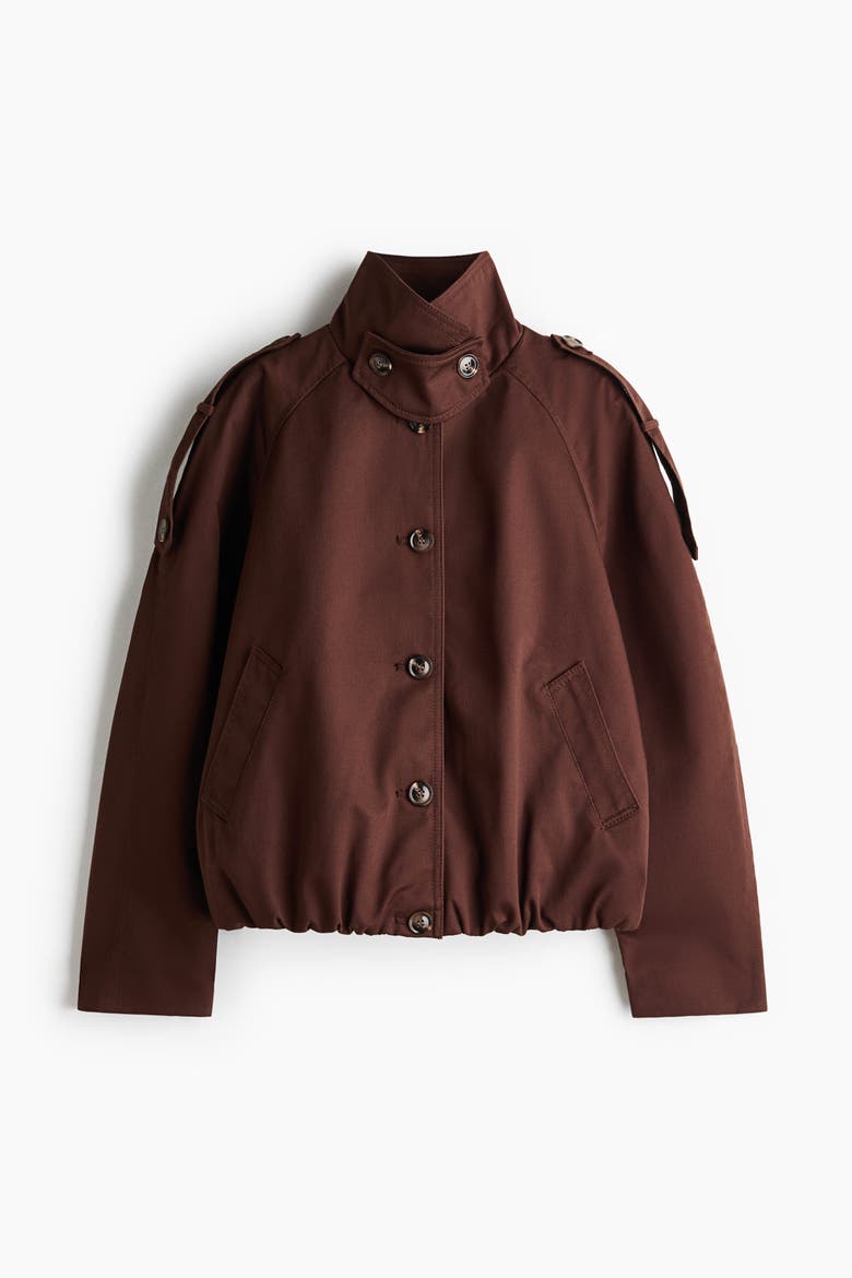 Twill Blouson Jacket, Alternate, color, Dark brown