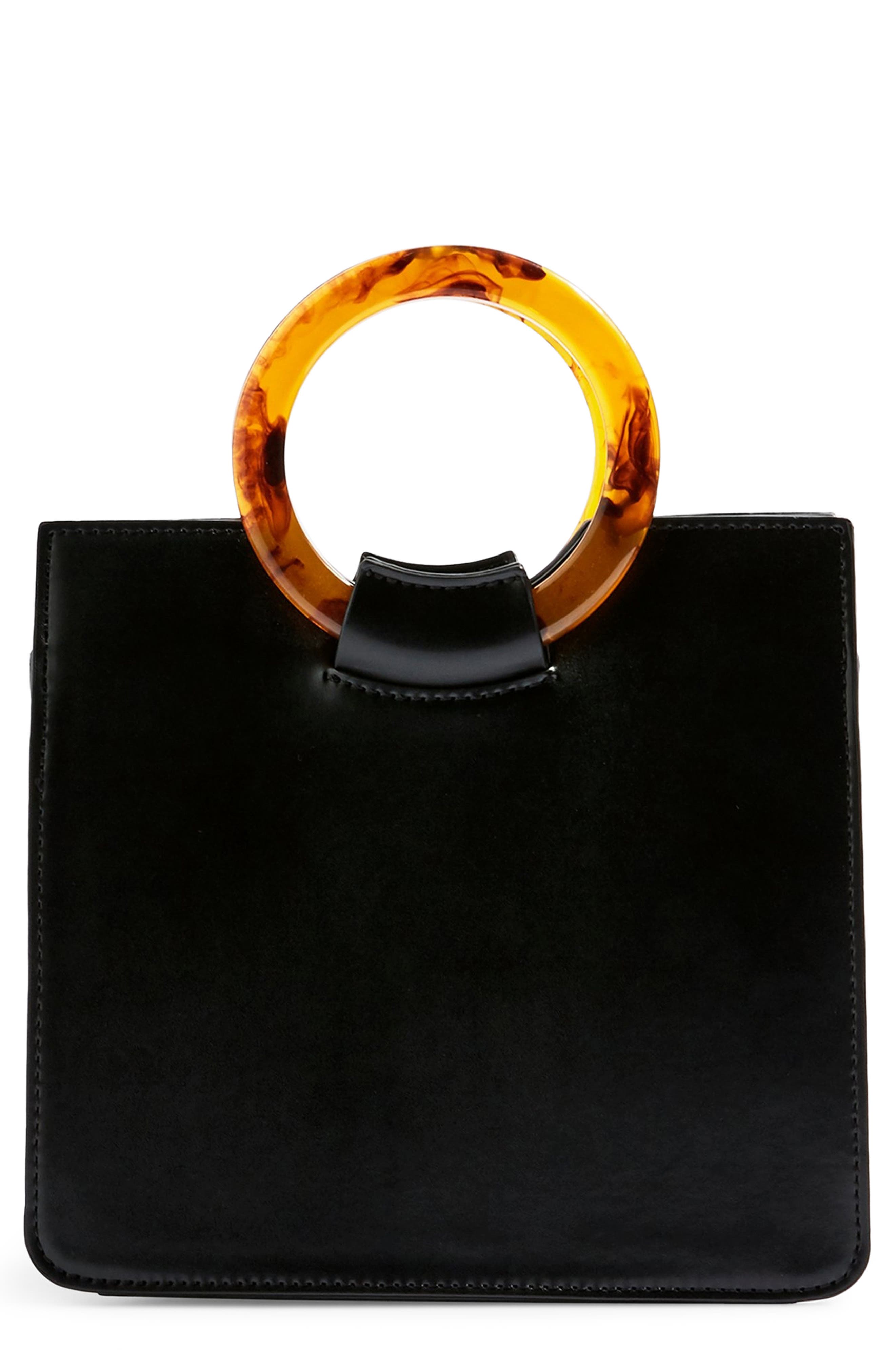 Topshop Mini Adele Faux Leather Top Handle Bag, Main, color, 