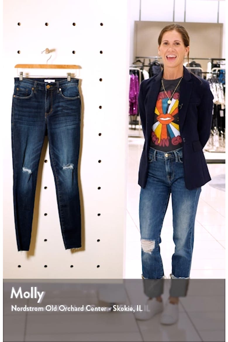 Ellie High Rise Raw Hem Ankle Jeans video
