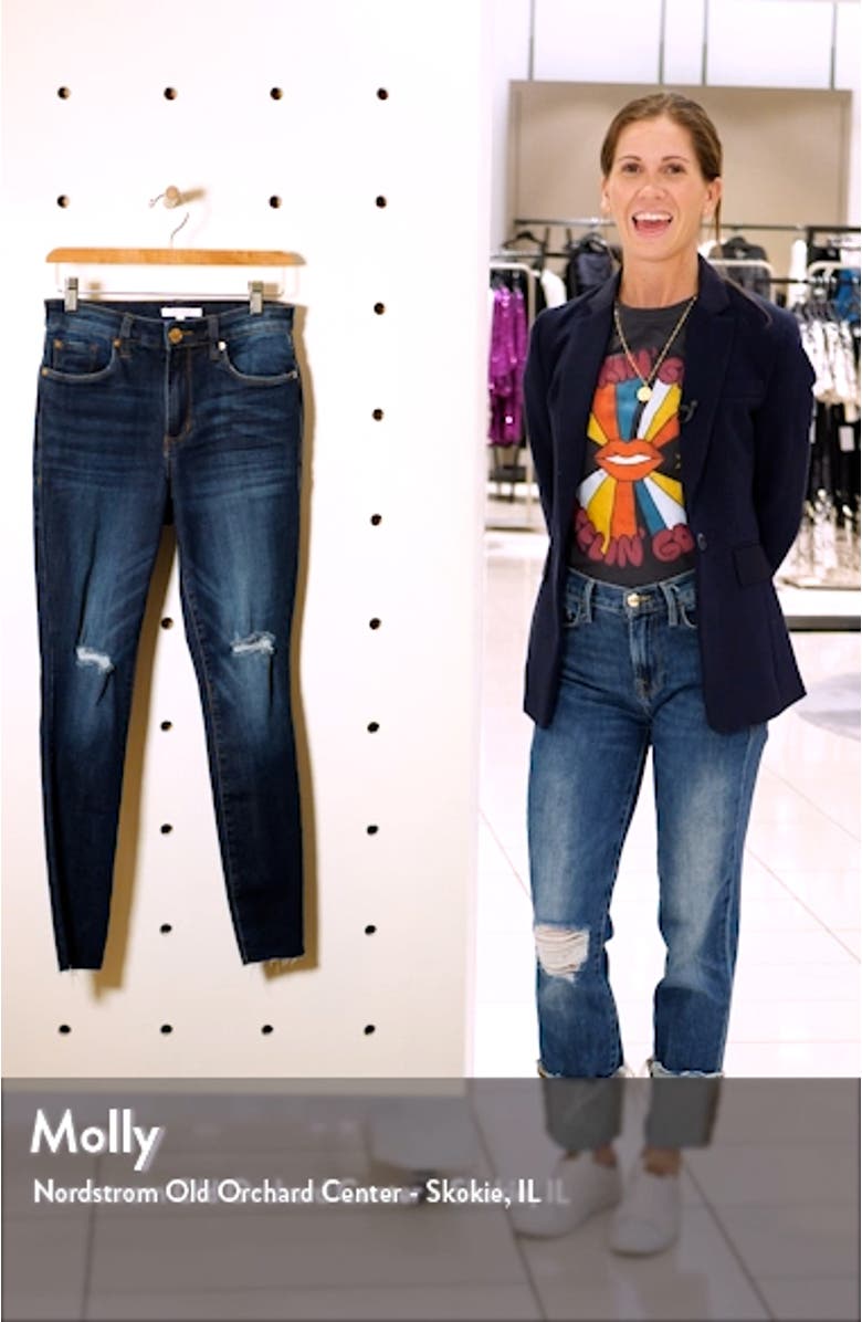 Ellie High Rise Raw Hem Ankle Jeans, sales video thumbnail