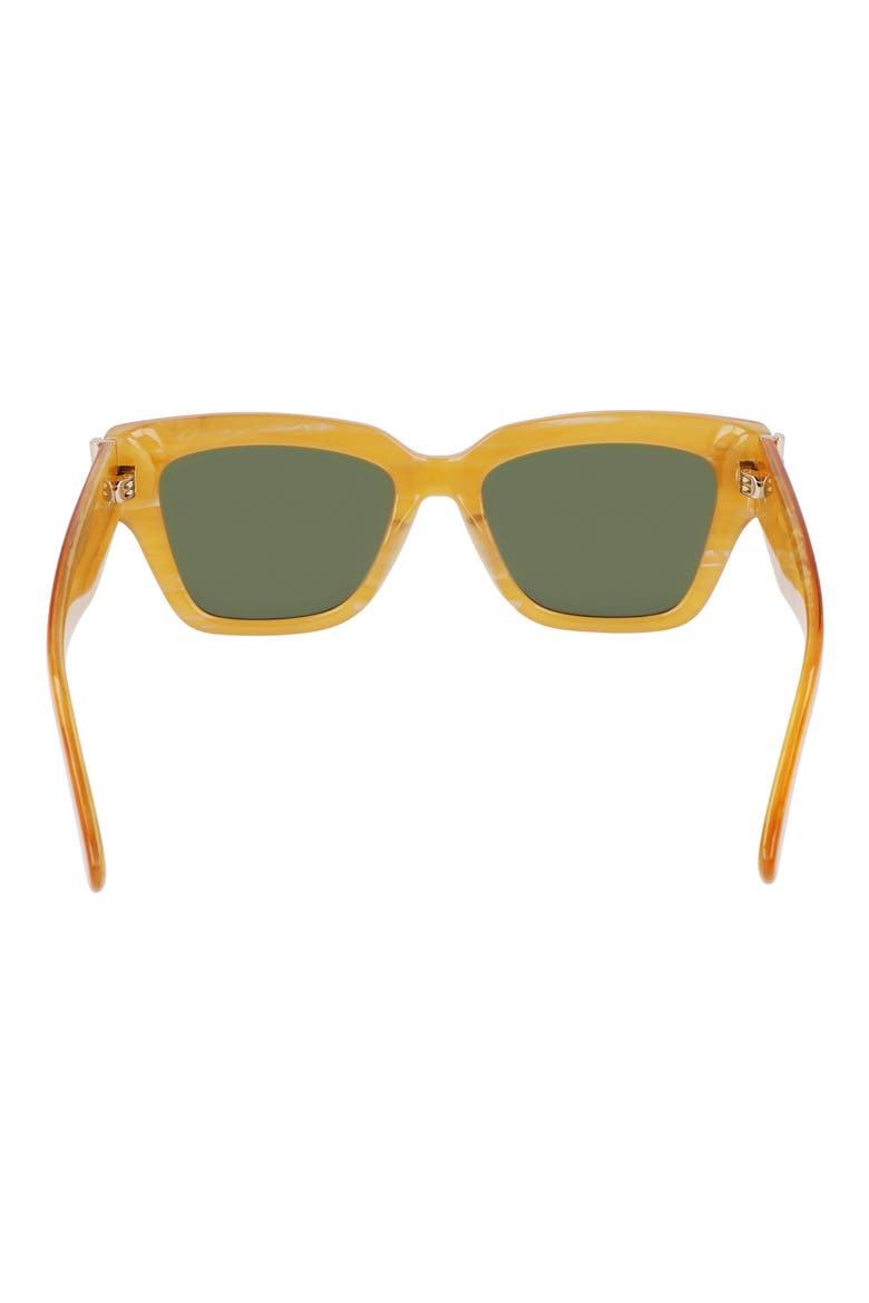 53mm Gradient Modified Rectangular Sunglasses, Alternate, color, HONEY