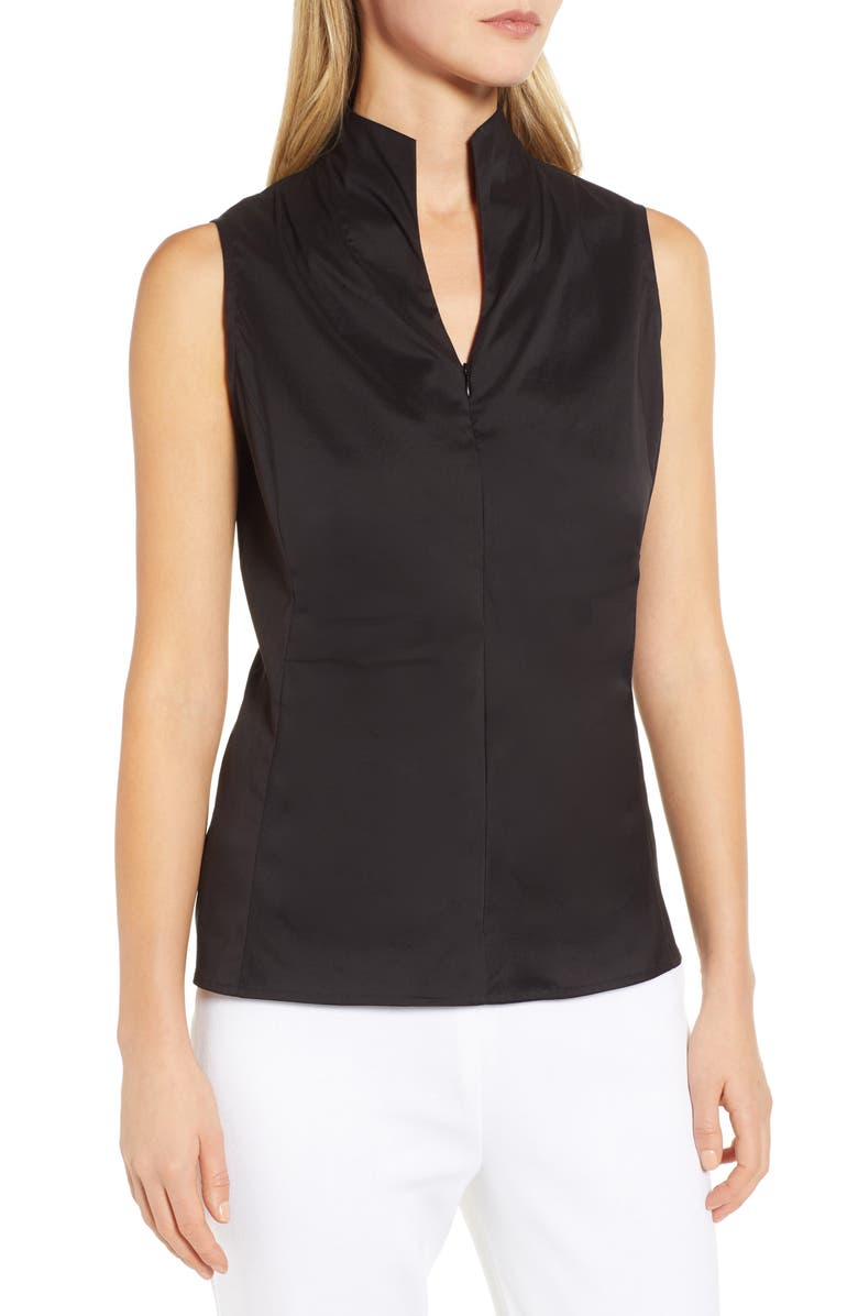 Ming Wang Sleeveless Woven Shell, Main, color, 