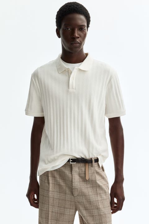 Slim Fit Textured Jersey Polo Shirt