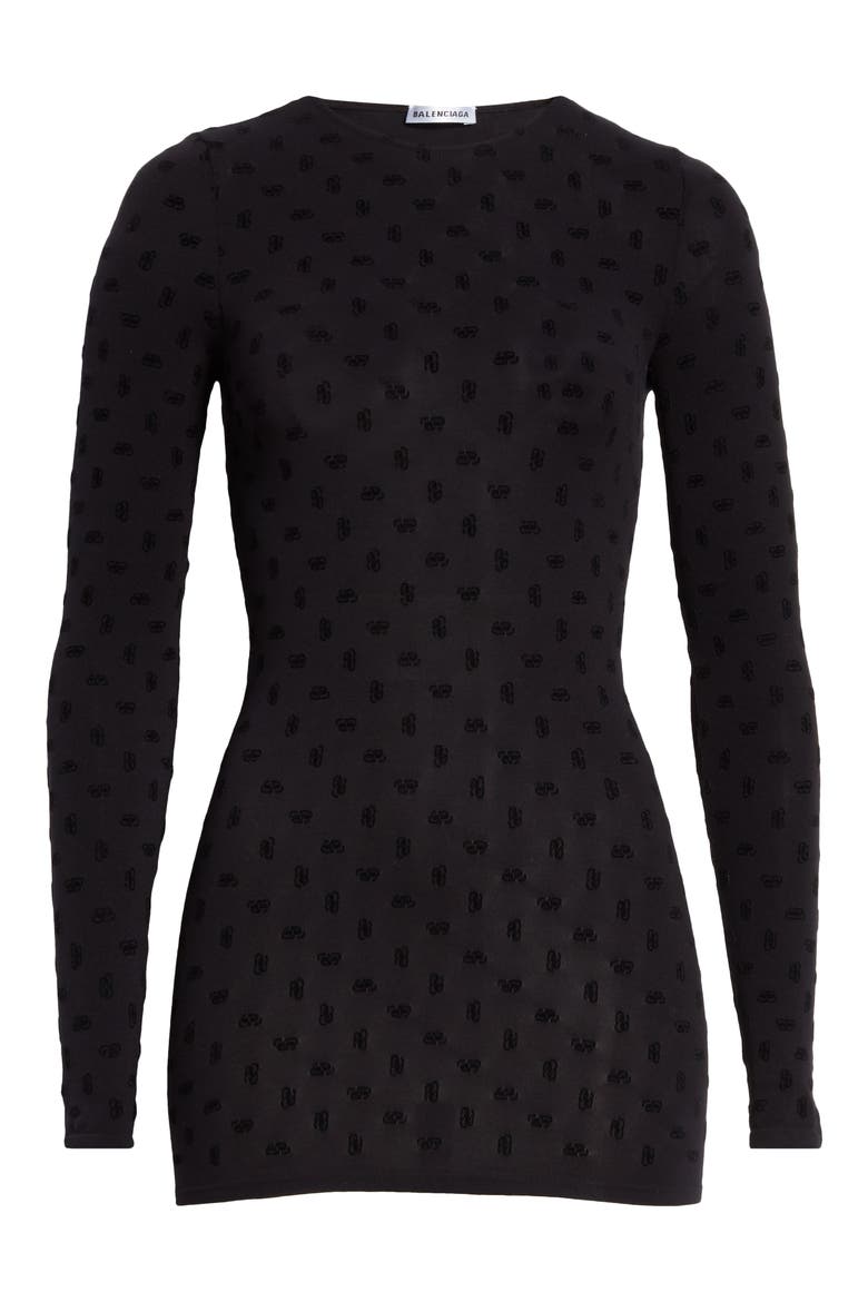 Flocked BB Logo T-Shirt, Alternate, color, BLACK