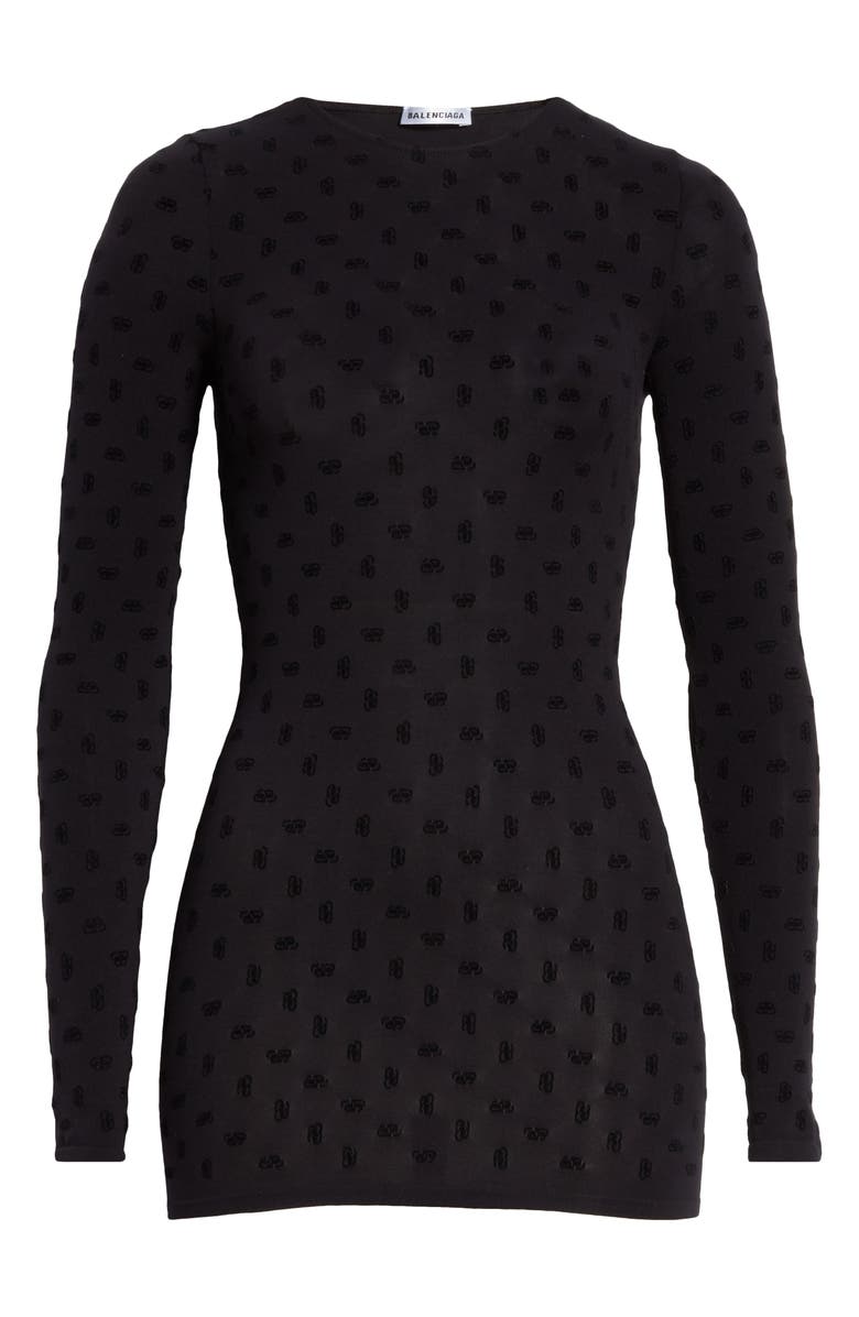 Balenciaga Flocked BB Logo T-Shirt, Alternate, color,