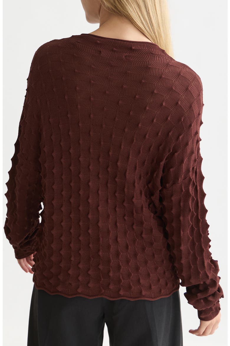 Textured Stitch Cardigan, Alternate, color, BITTER CHOCOLATE