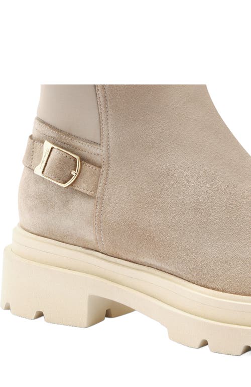 Santoni Beige Suede Ankle Boot In Natural