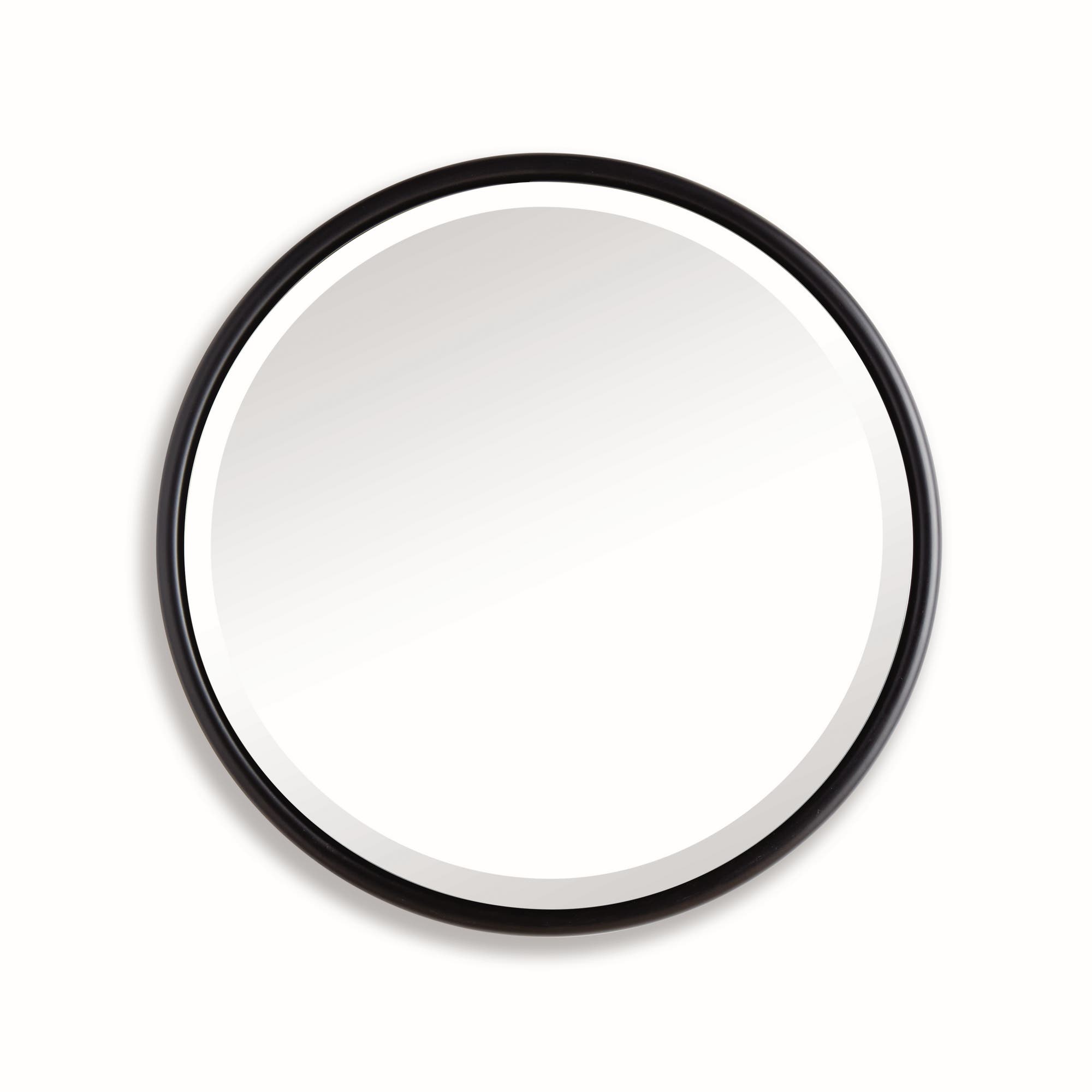 Napa Home & Garden Ryland Mirror Small - Black Round Iron Frame - Beveled Edge 