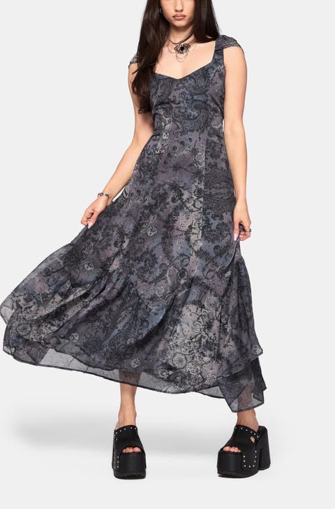 Gaia Celestial Print Midi Dress