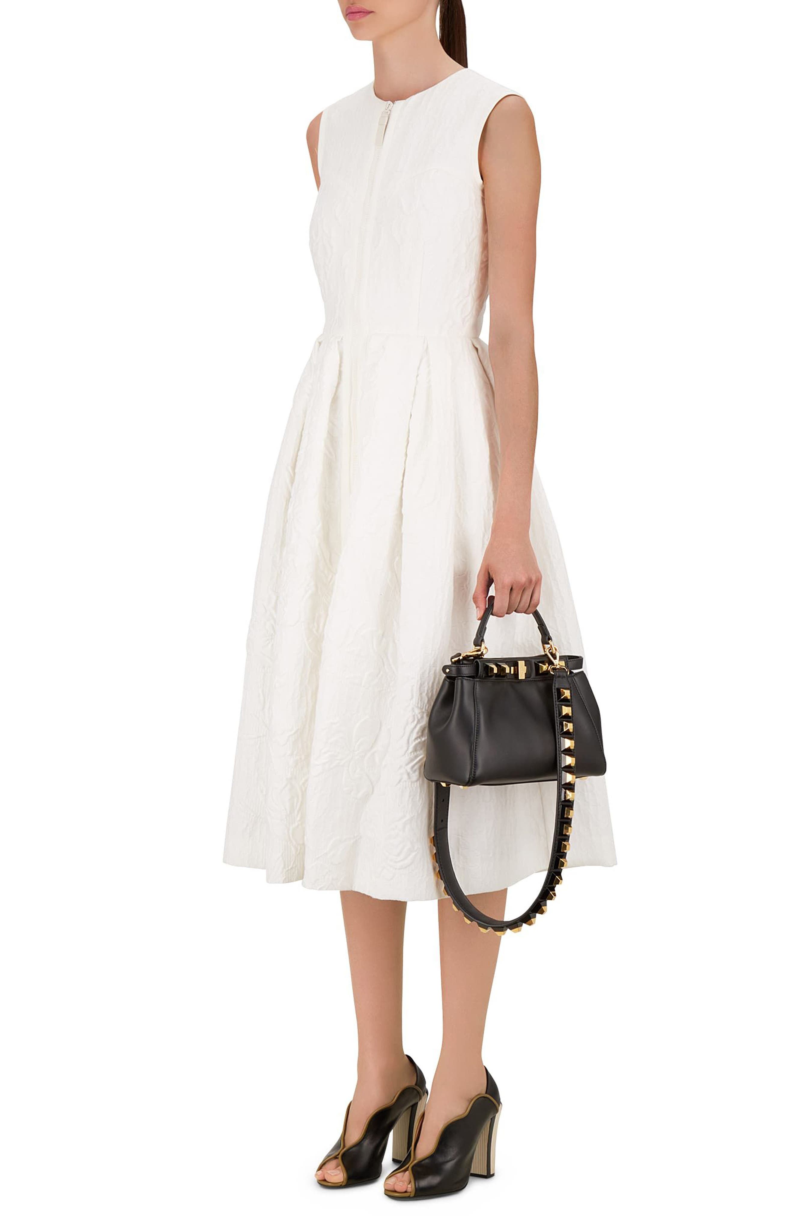 Fendi Mini Peekaboo Studded Leather Bag, Alternate, color, 