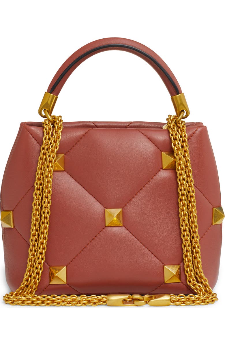 Valentino Garavani Roman Stud Quilted Leather Top Handle Bag, Alternate, color,