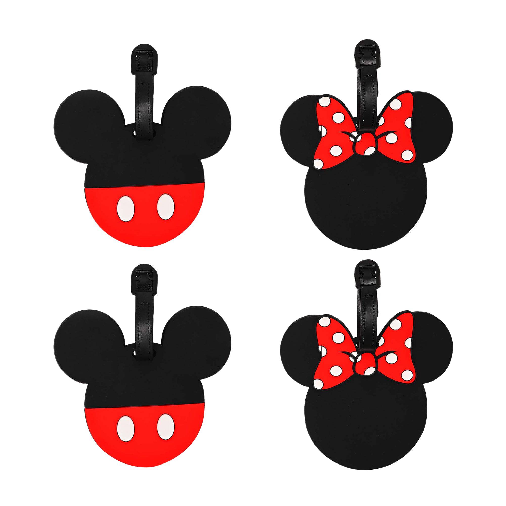 Disney Cute Luggage Tags, Set of 4, Main, color, Black, Red