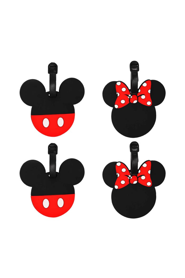 Cute Luggage Tags, Set of 4, Main, color, Black, red