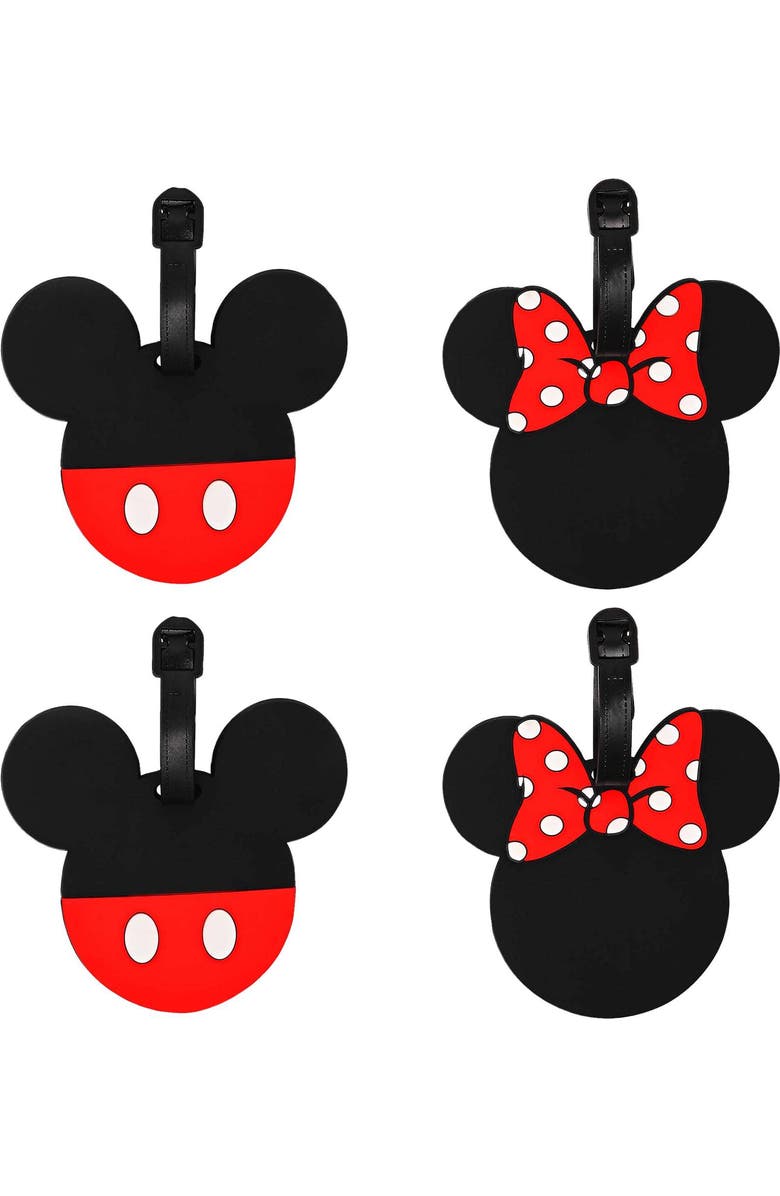Disney Cute Luggage Tags, Set of 4, Main, color, Black, Red