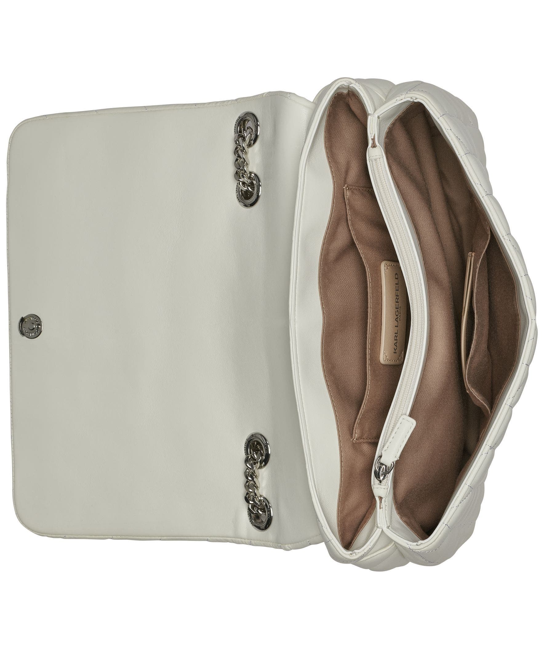 KARL LAGERFELD PARIS Lafayette Shoulder, Alternate, color, Winter White/Silver