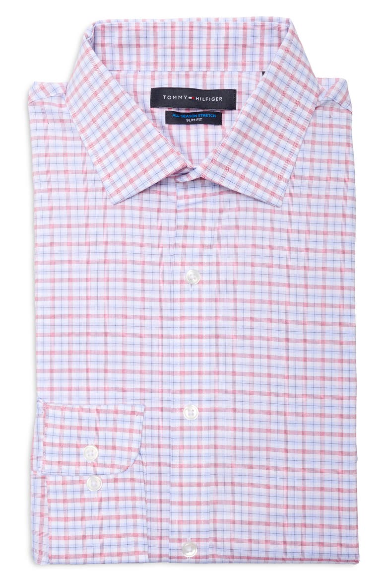 All-Season Stretch Slim Fit Dress Shirt, Alternate, color, CRIMSON